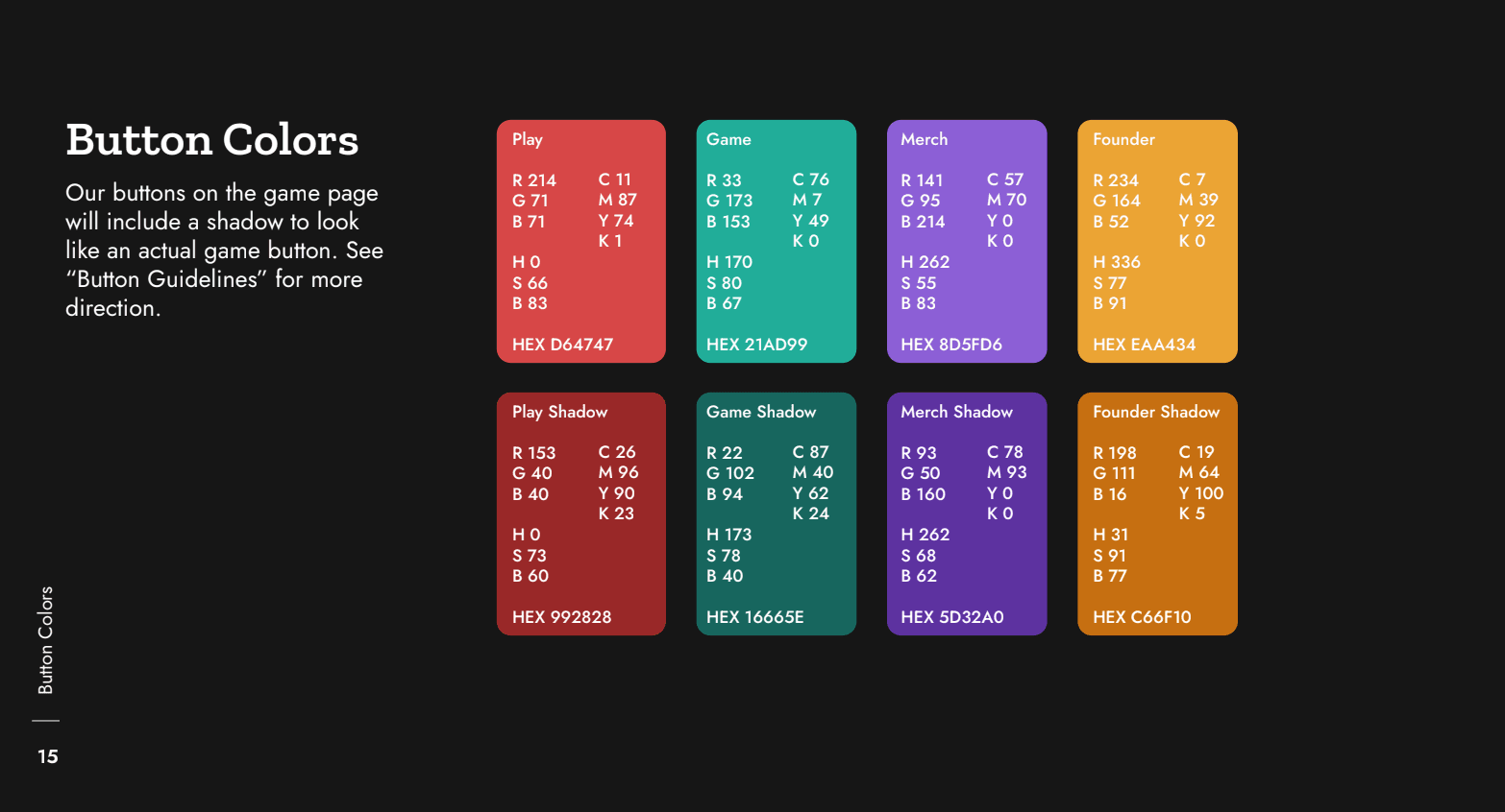 Brand style guide: button colors