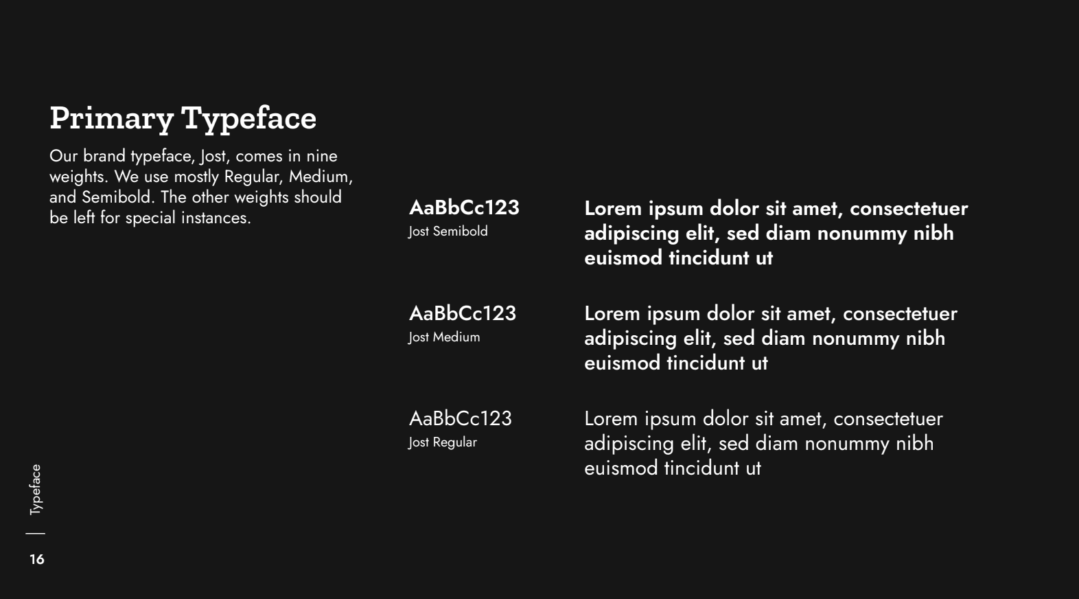 Brand style guide: primary typeface, Jost