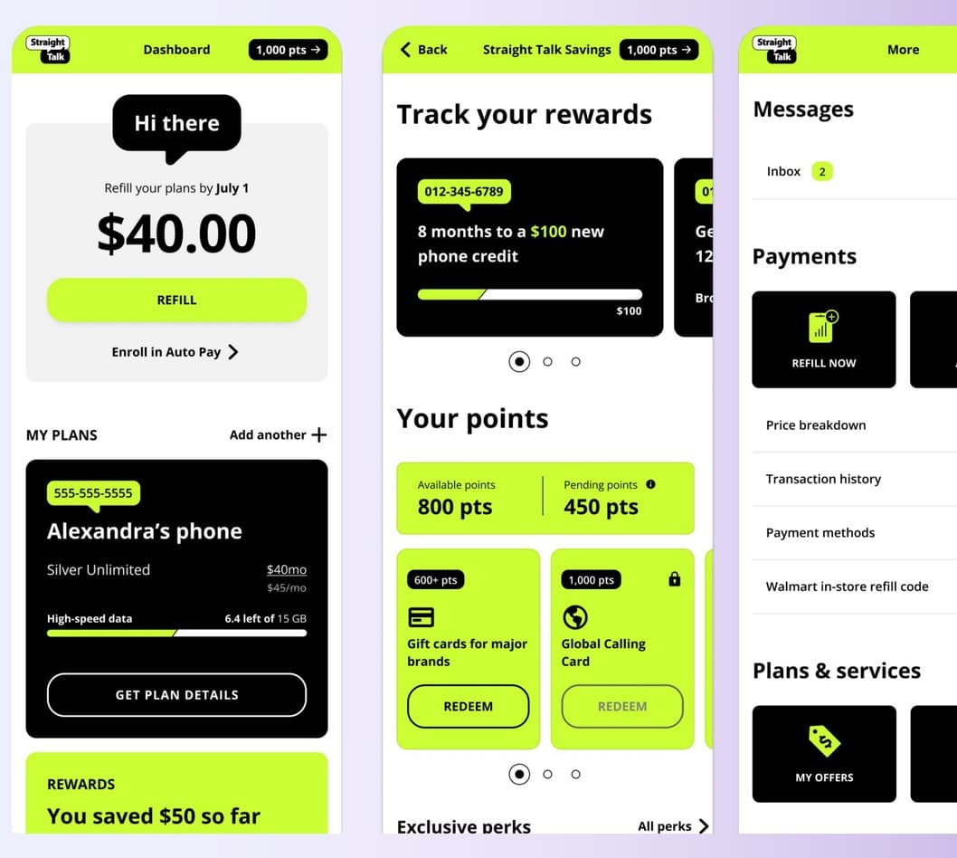 Prepaid wireless app redesign thumbnail